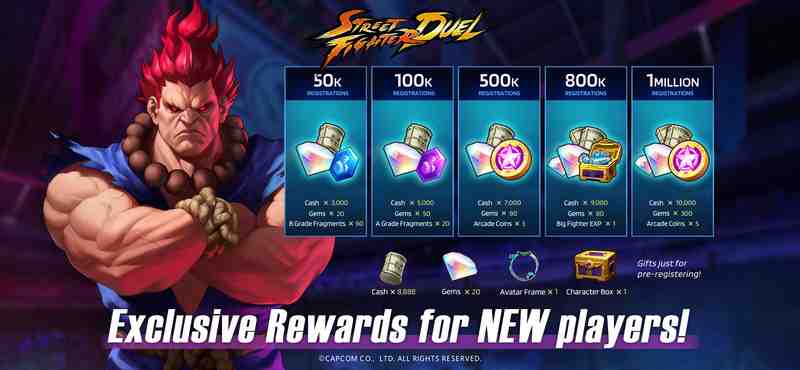 Rewards for Street Fighter Duel 