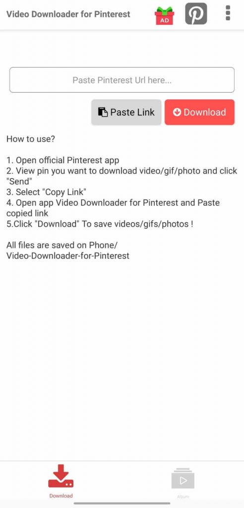 Pinterest Video Downloader APK Image